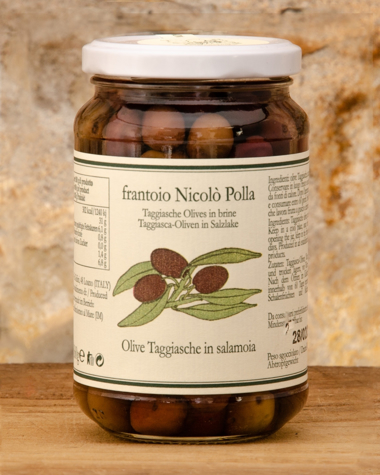Olive Taggiasche in Salamoia Polla Picture of Taggiasca Olives in Brine 180 g