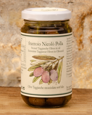Olive Taggiasche Snocciolate in Olio Extra Vergine di Oliva Polla Immagine di Olive Taggiasche Snocciolate 170g
