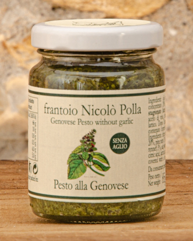 Pesto alla Genovese senza Aglio in Olio Extra Vergine di Oliva Polla Immagine di Pesto alla Genovese senza Aglio 85g
