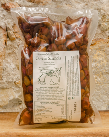 Olive Nere in Salamoia Polla Picture of Black Olives in Brine 800g (net 500g)